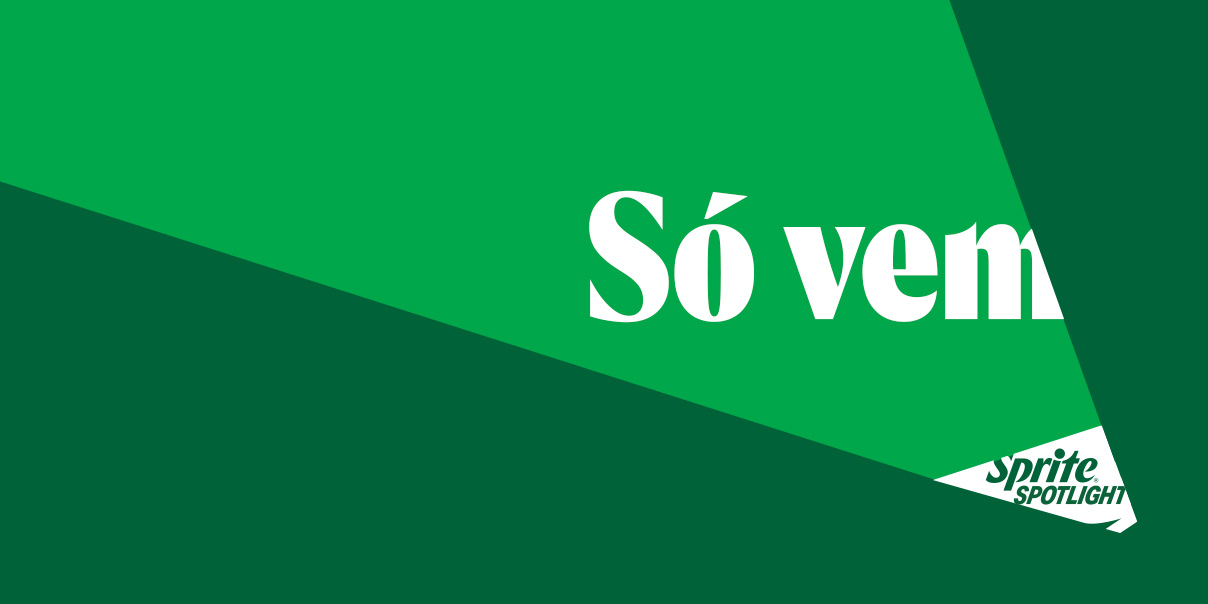 Banner com diferentes tons de verde com texto: Só Vem