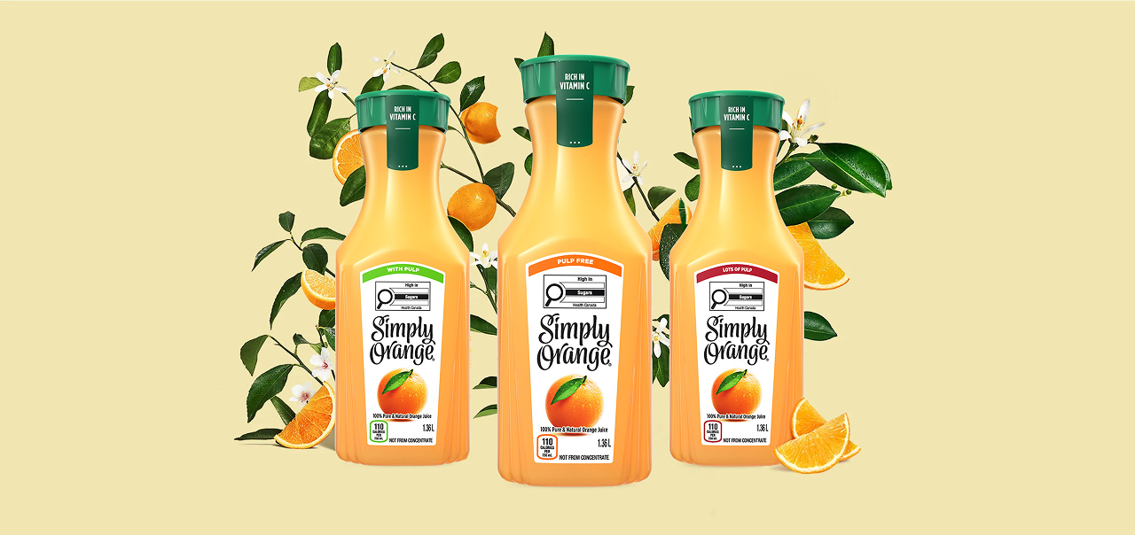 Variety of Simply Orange products