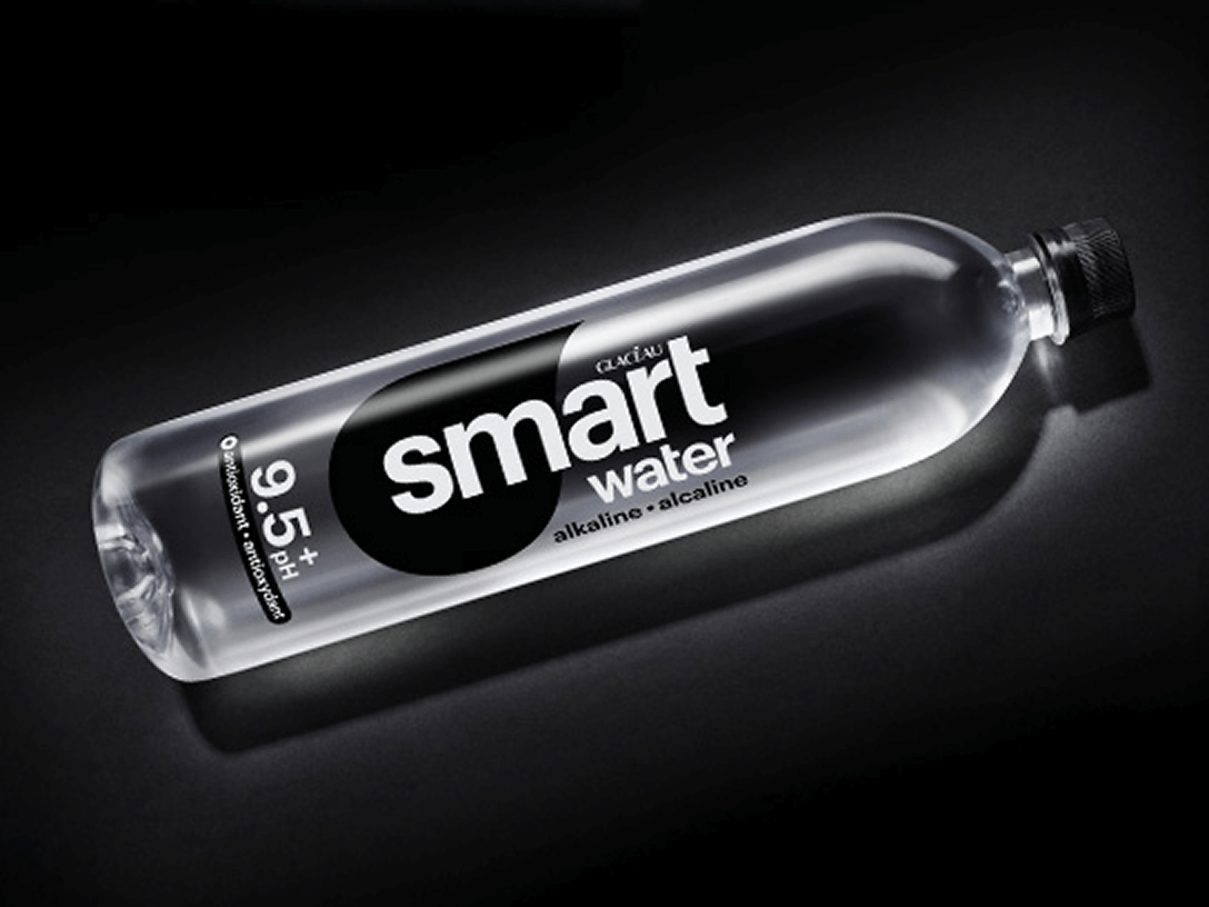 a bottle of smartwater alkaline
