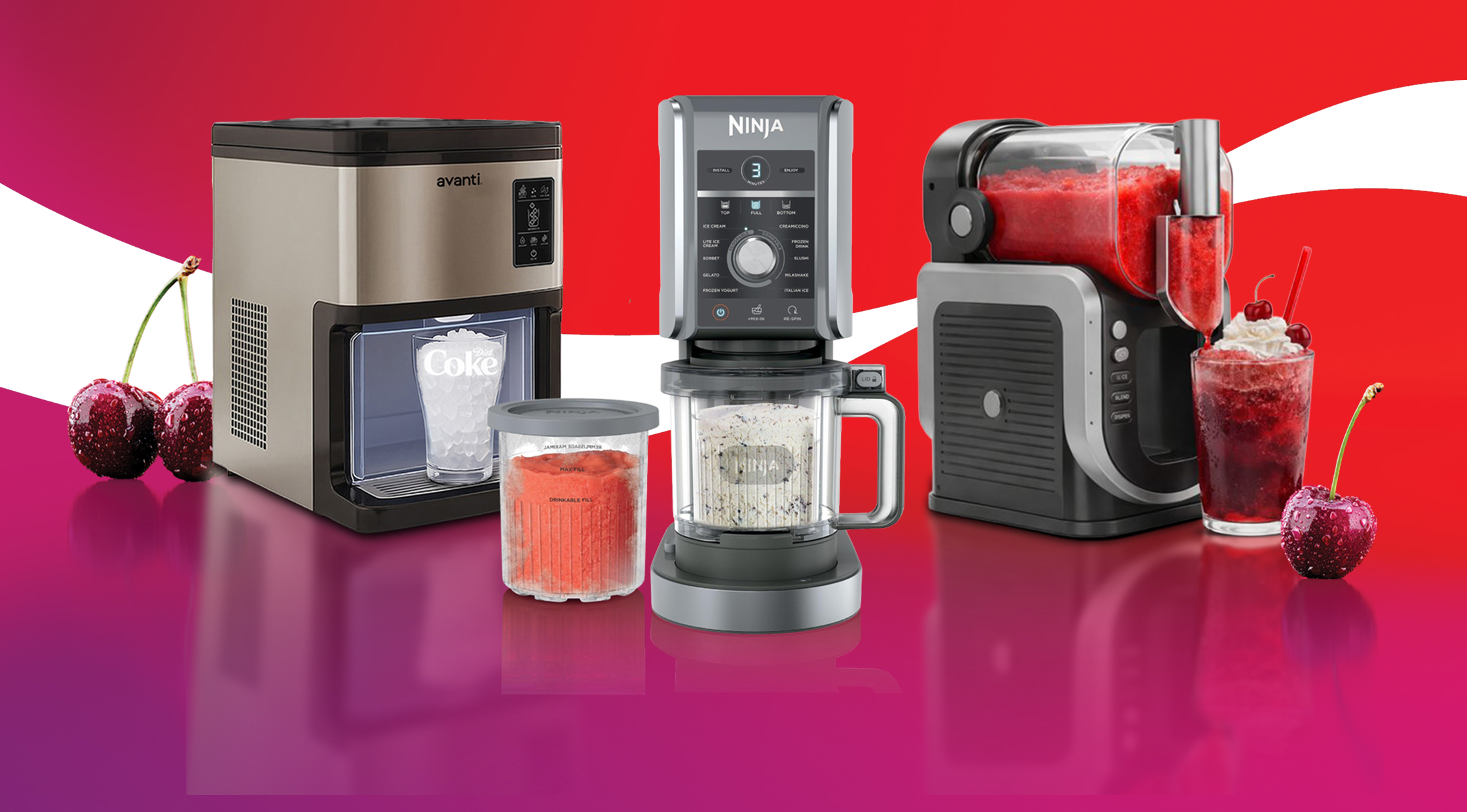 Three frozen treat machines