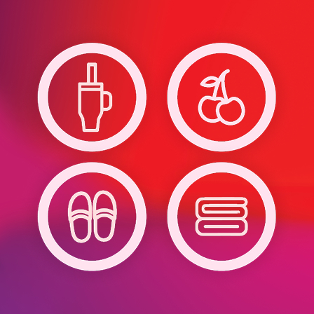 cup, cherry, slippers, blanket