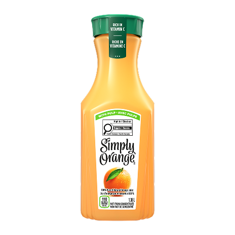 carafe de simply orange avec pulpe