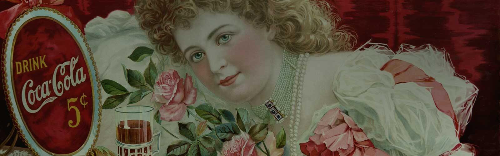 Une femme dans une publicité Coca-Cola.