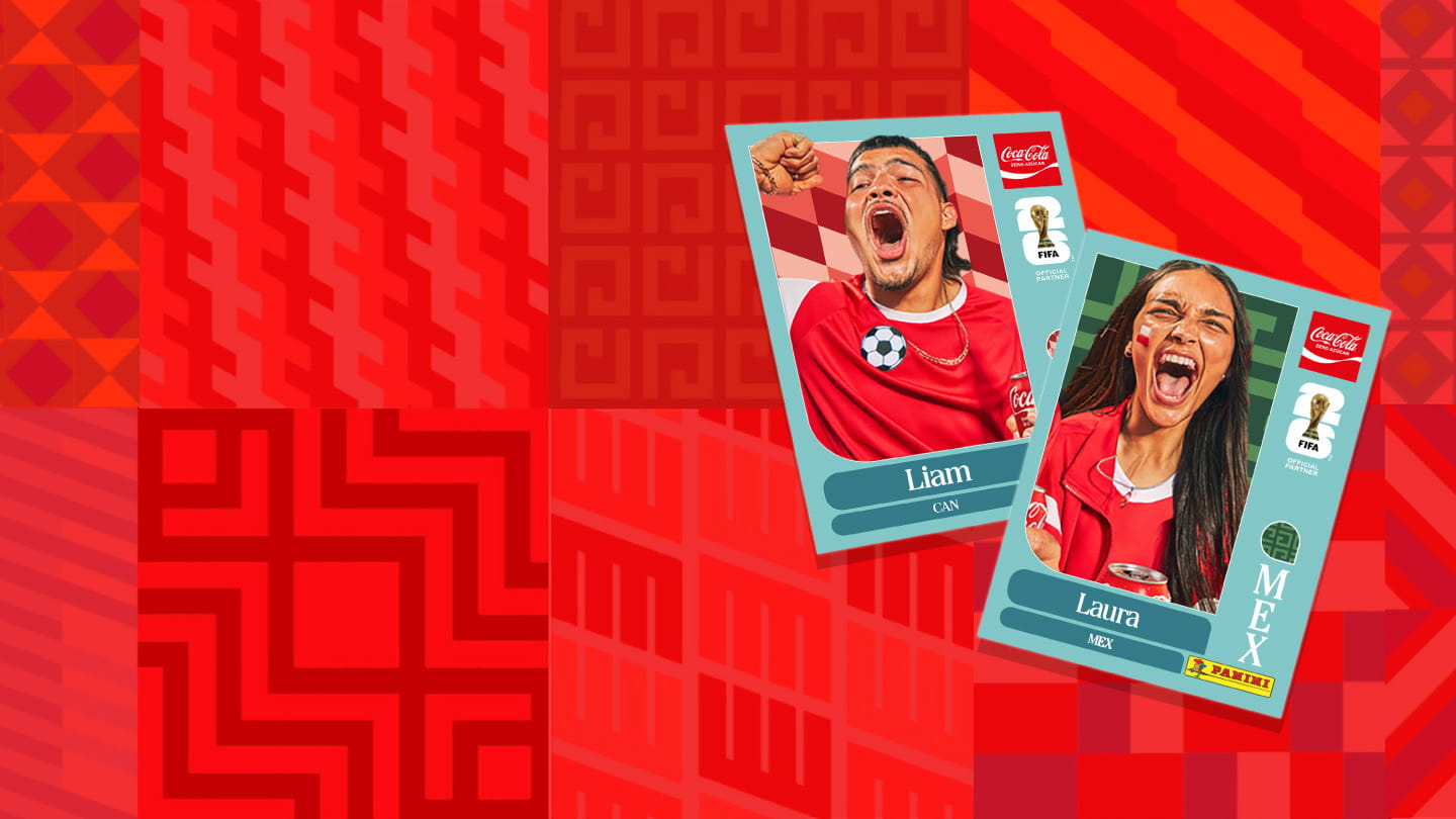 Dos hinchas en láminas Panini.