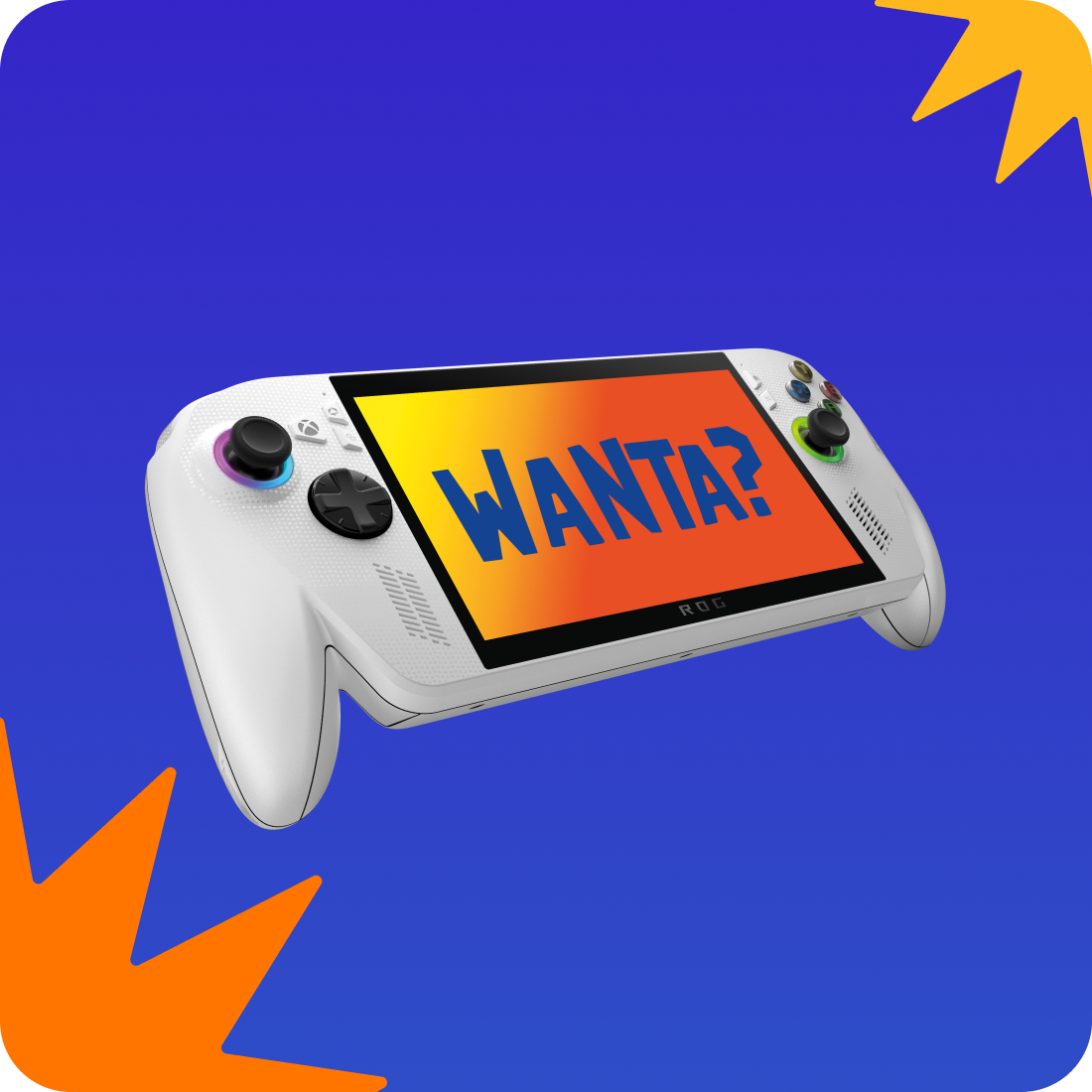 Rog Xbox Ally på blå baggrund