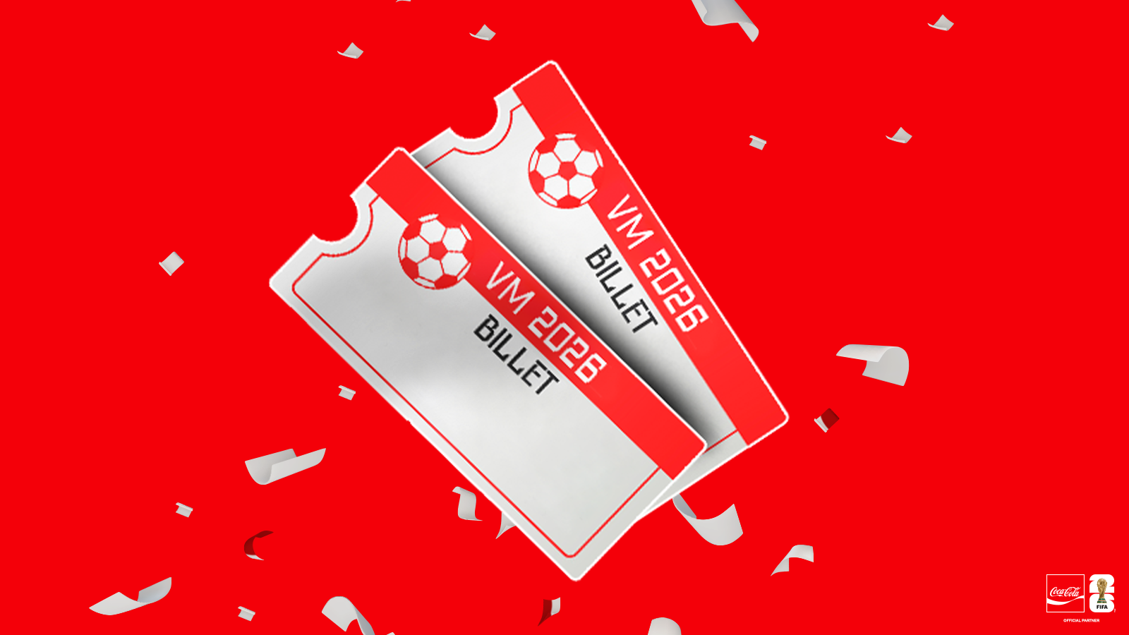 VM 2026 billetter på rød baggrund