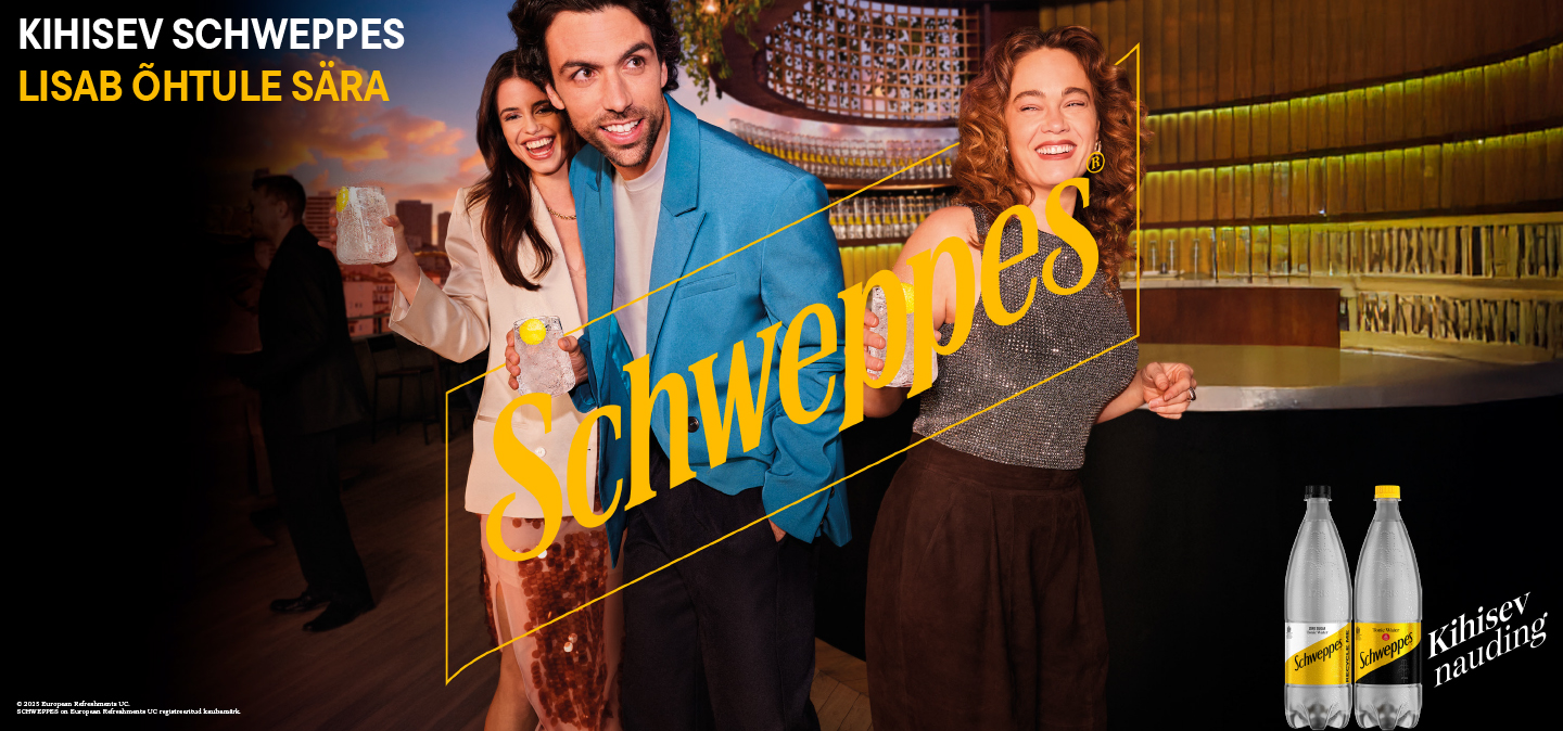Schweppes reklaam peo stseeniga ja loosungiga