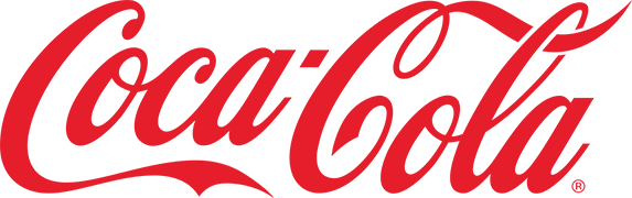 White Coca-Cola logo on red background