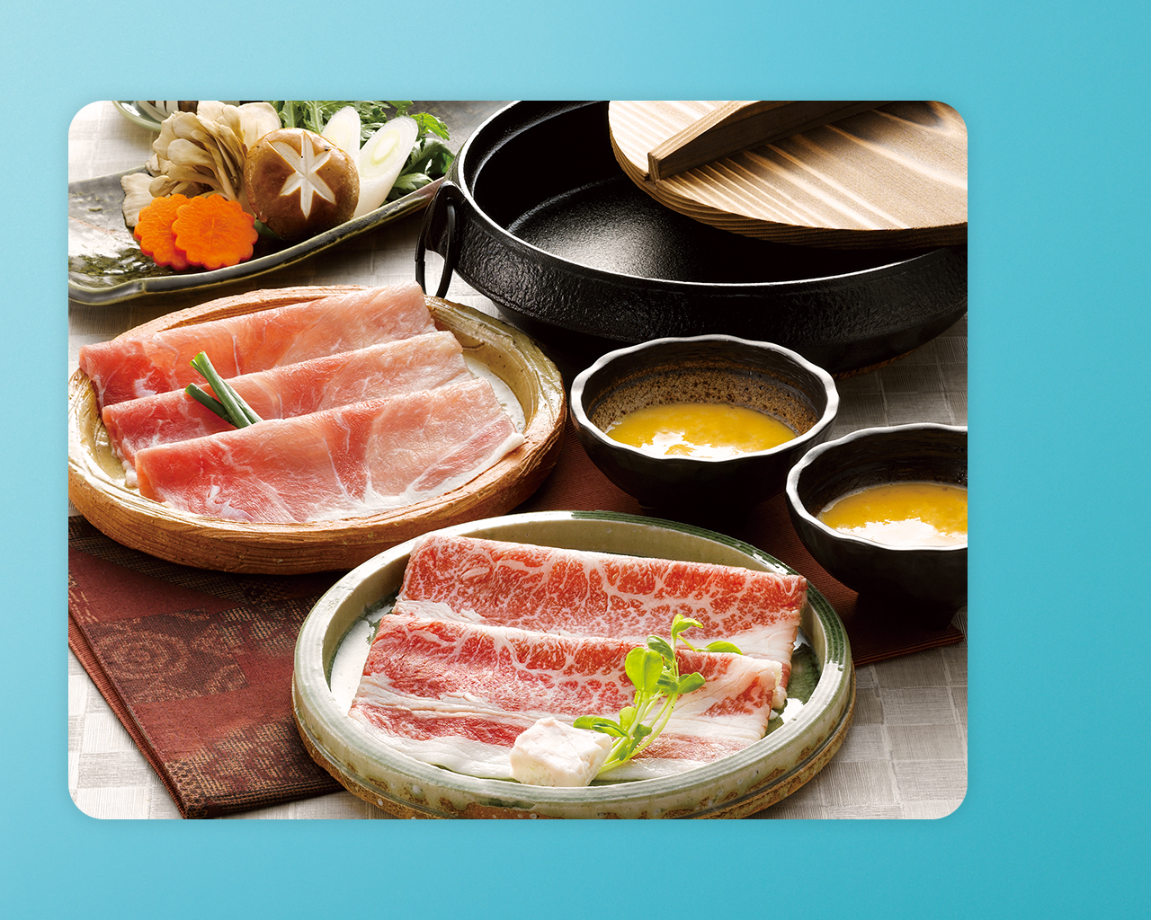 黒毛和牛・黒豚のすきやき肉セット