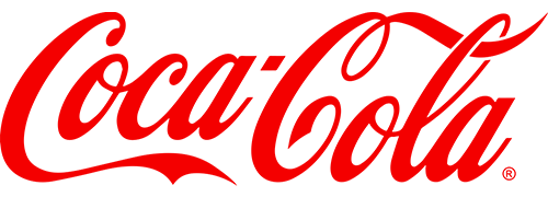 Rood Coca-Cola-logo in cursief, sierlijk lettertype op een witte achtergrond.