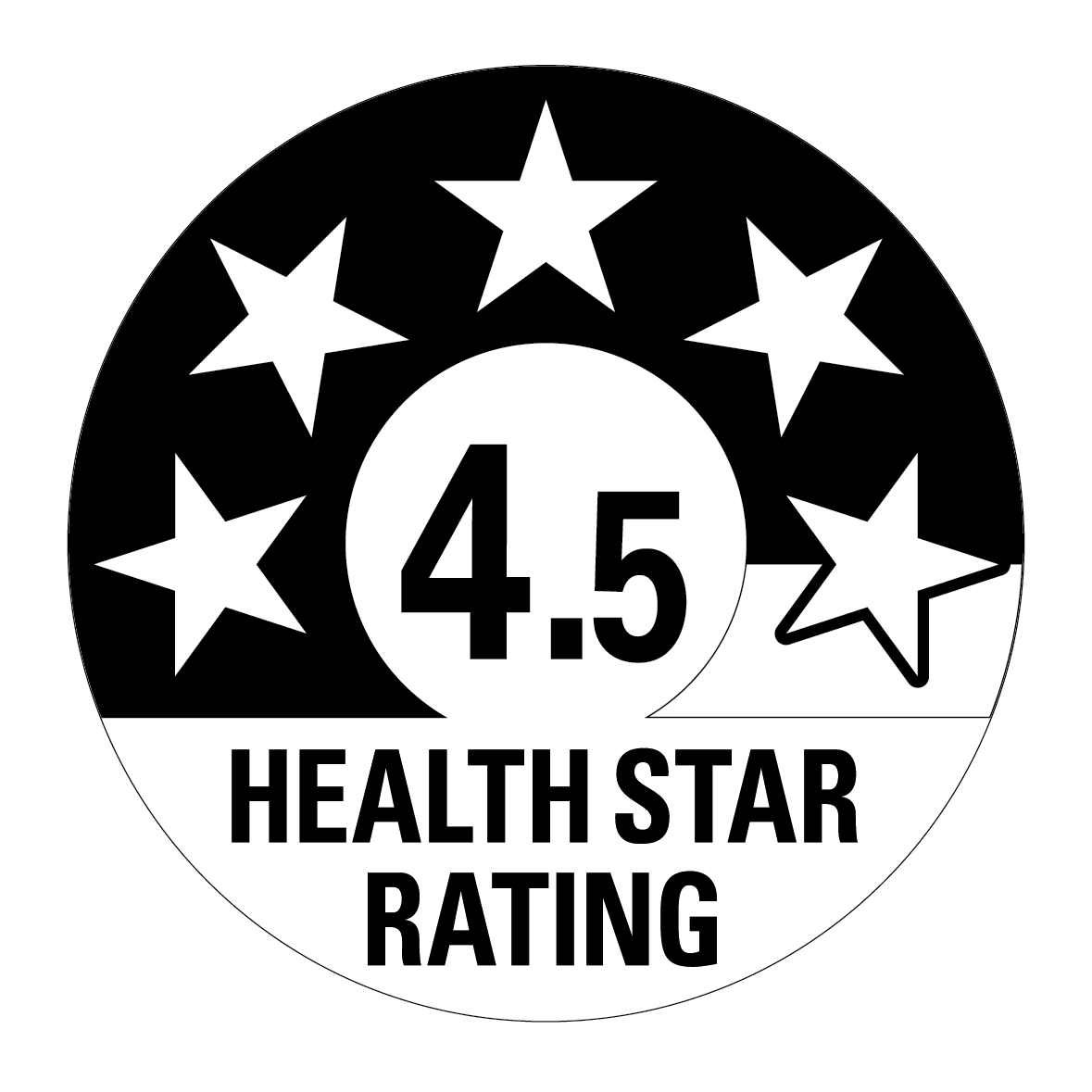 Health Star Rating displaying a 4.5 rating