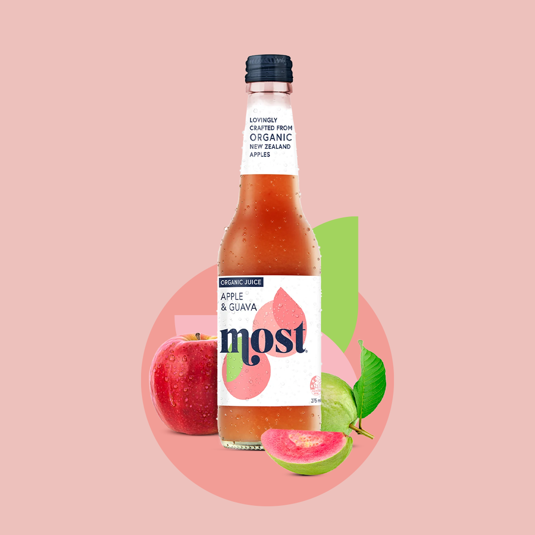 MOST Apple and Peach Organic Juice bottle