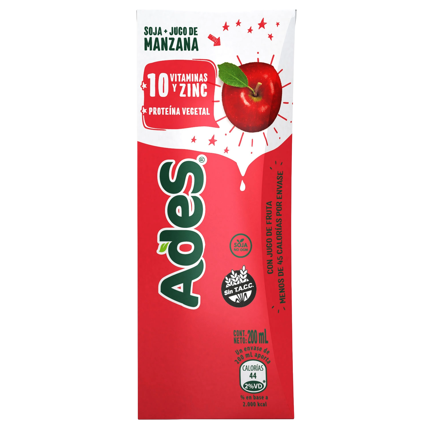 Tetra Brik de Ades Soja Sabor Manzana 200 mL