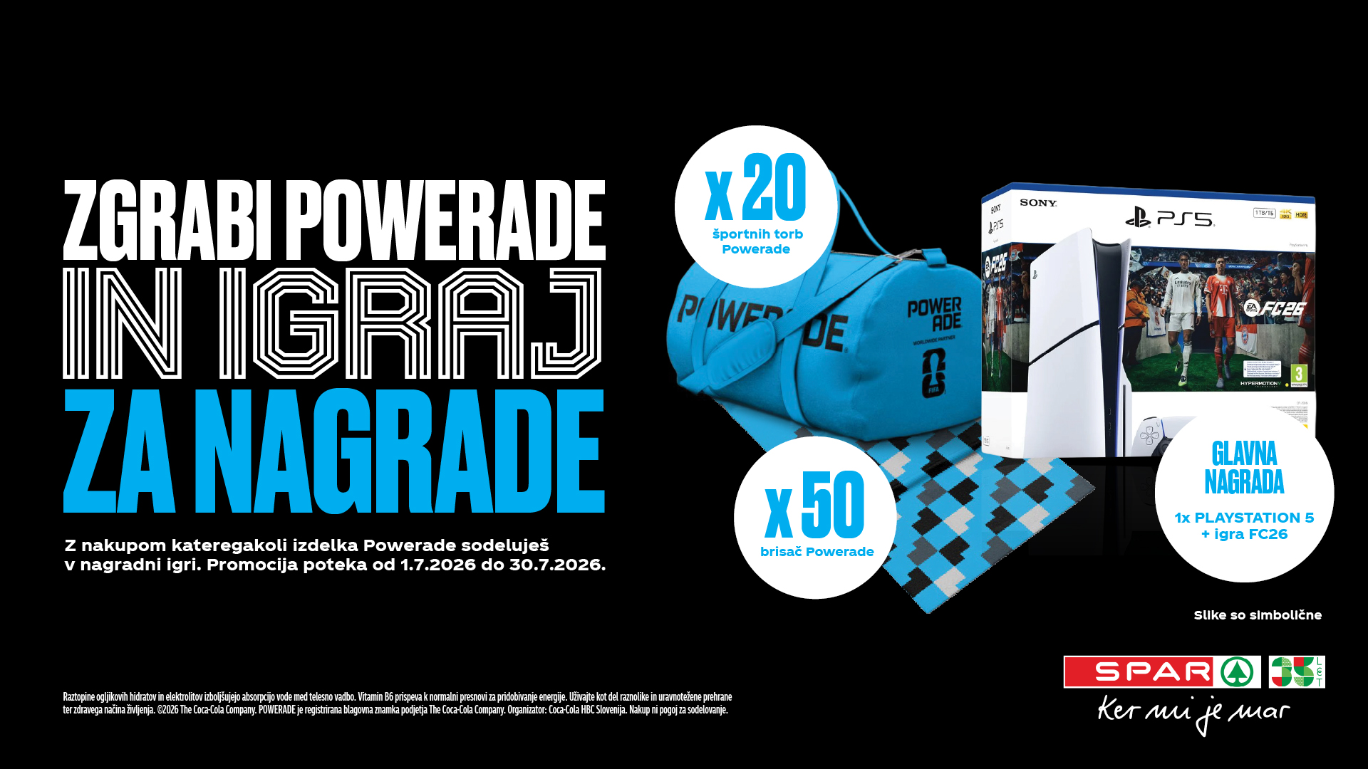 Promotivni banner Powerade i Studenca s nogometnom tematikom. 