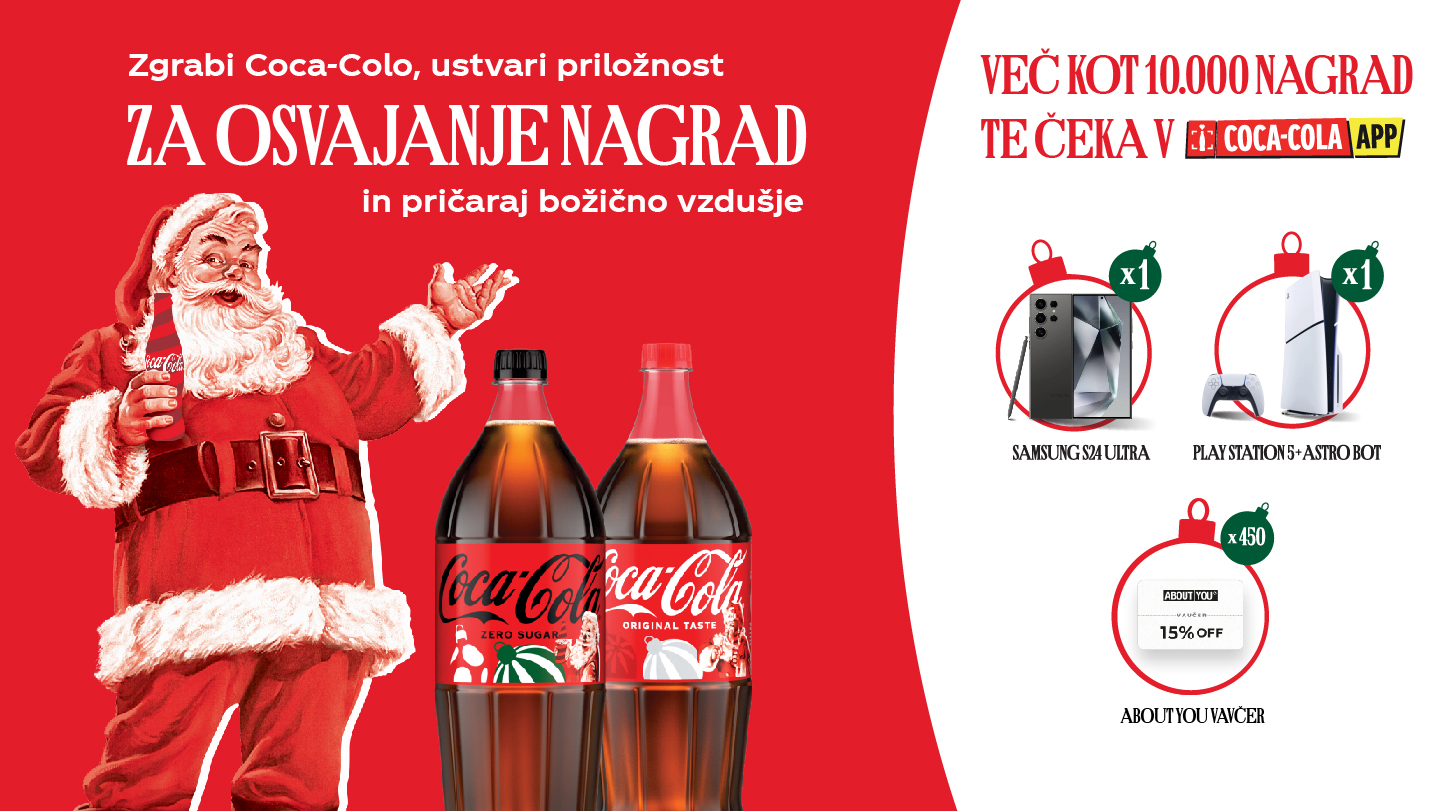 Santa Clause drinking a bottle of Coca-Cola