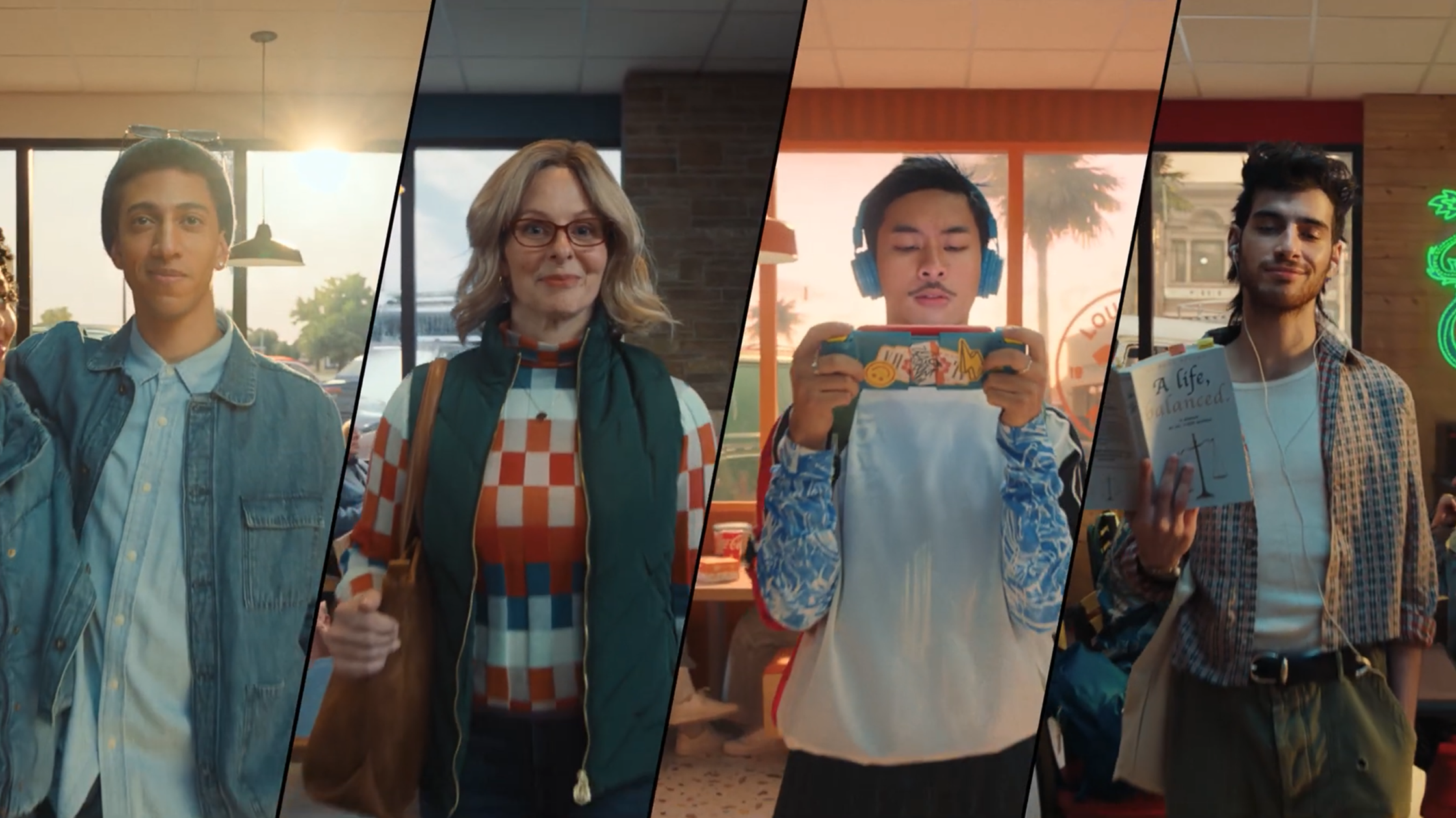 four people in different scenes