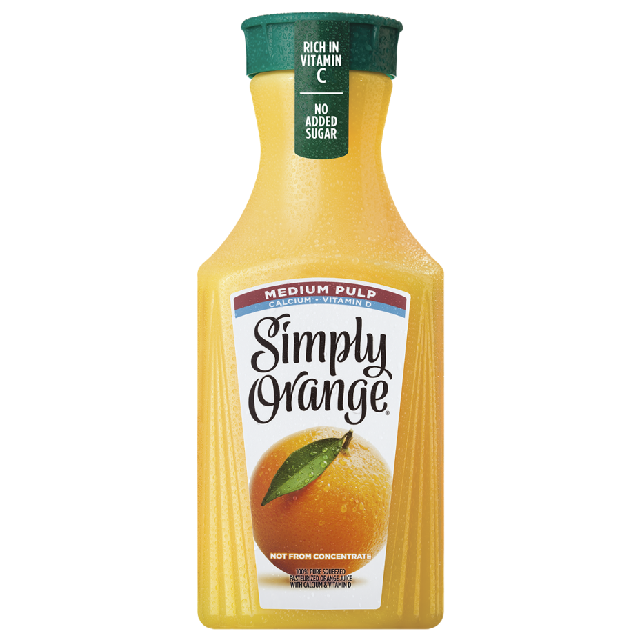 Simply Orange Medium Pulp Calcium and Vitamin D Juice Bottle, 52 fl oz