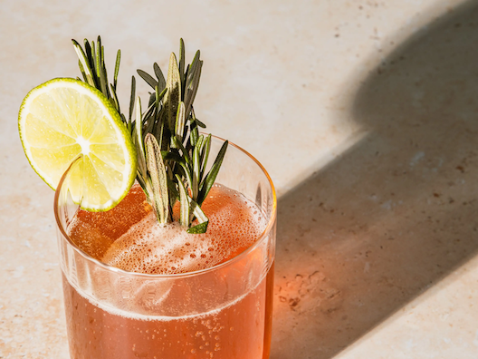 A glass with Tangerine Temptation