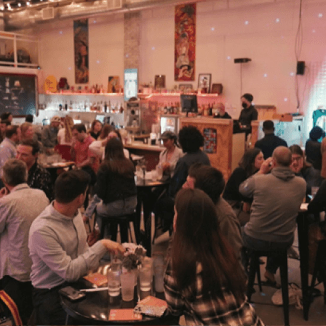 Group of people in the Foreign Air Supper Club