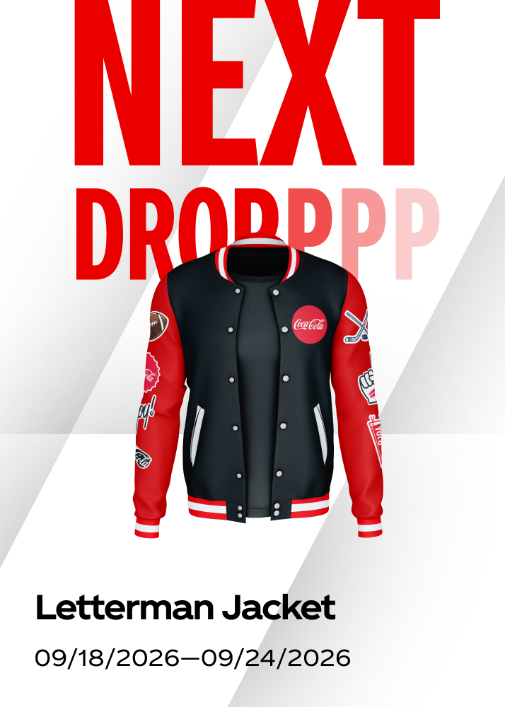 Live weekly prize drop featuring a Coca-Cola letterman jacket for the Fall Football campaign.