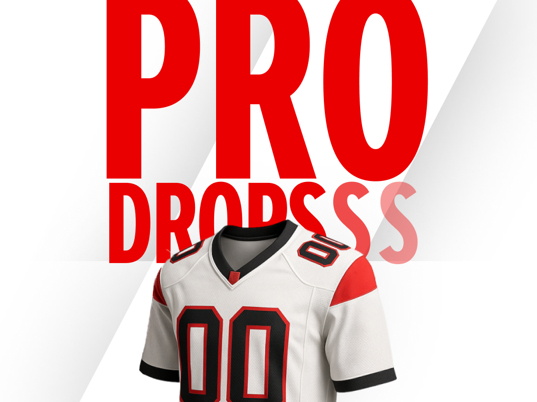 Promotional tile for pro football prize drops showcasing a white and red jersey for the Fall Football sweepstakes.
