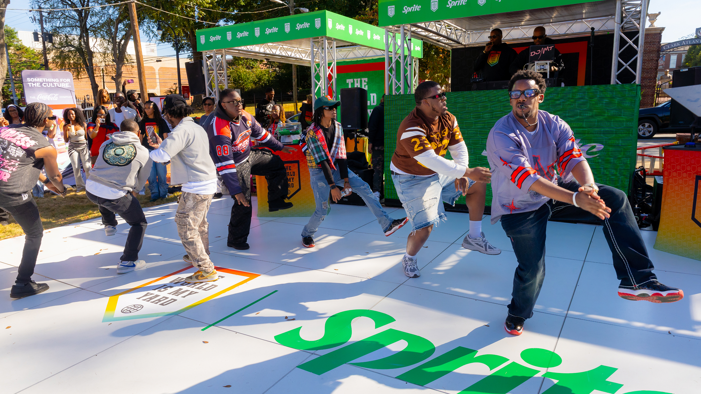 HBCU students dancing and celebrating together at homecoming