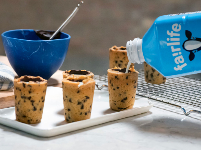 cookies shaped into cups with fairlife