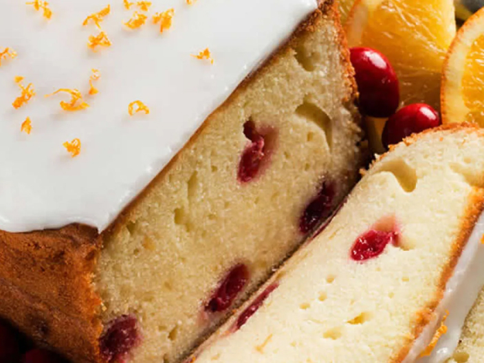 a closeup of a cranberry loaf